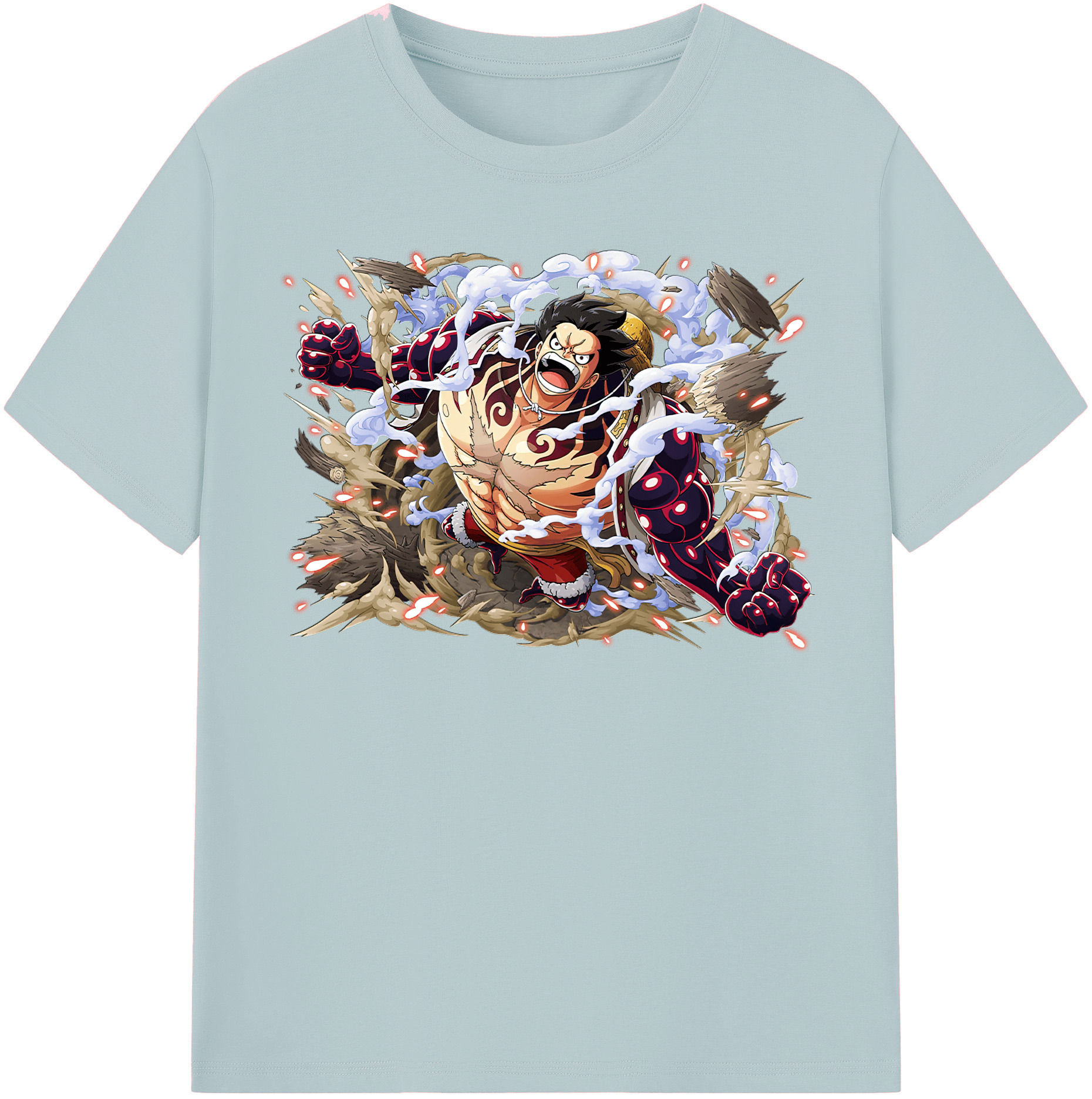 ワンピース モンキー・D・ルフィ ONE PIECE Monkey D. Luffy 綿100％半袖Tシャツ（フロントプリント）